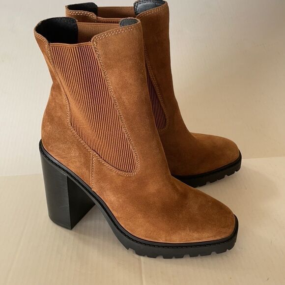 Chelsea & Violet Filip Lugged Block Booties Suede - Picture 2 of 10